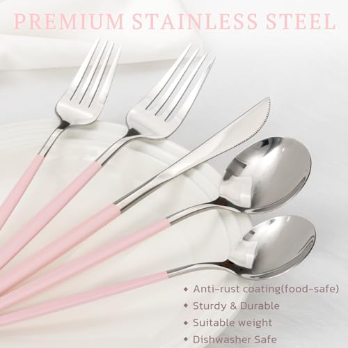 Astercook Silverware Set with Steak Knives 24-Piece Flatware Set for 4