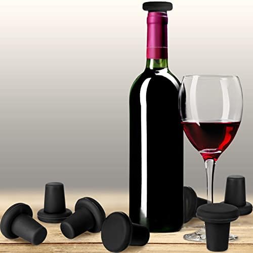 Yookeer 8 Pack Silicone Wine Stoppers for Glass Bottles Beer, Black