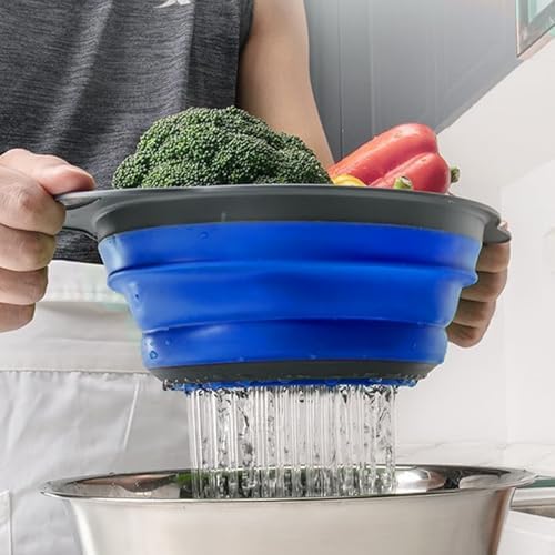 Silicone Collapsible Kitchen Strainers, Collapsible Colander with