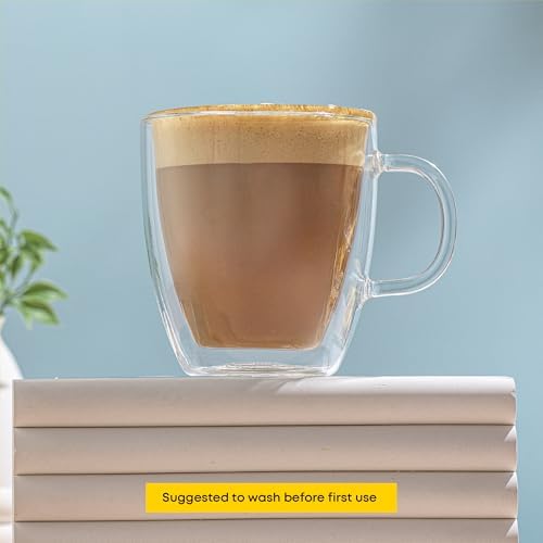 JoyJolt Savor Double Wall Insulated Glasses - Coffee Mugs (Set of 2)