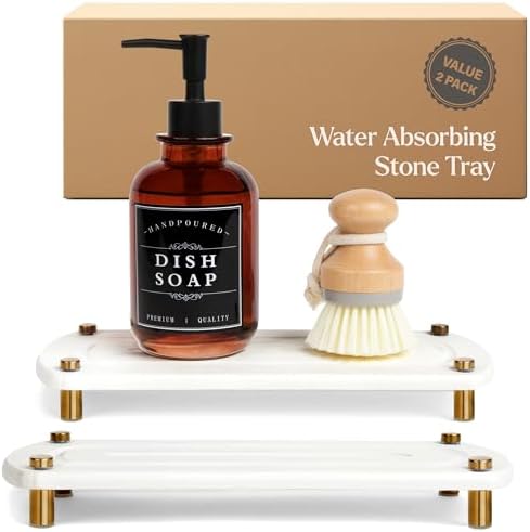2PCS Absorbing Stone Soap Tray, Diatomaceous Earth