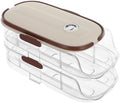 Refrigerator Egg Holder with Lid and Handle, 2 Tier Plastic Rack