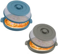 2 Sets Microwave Splatter Plate Cover for food with Base Mat