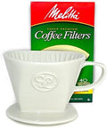 Simply Charmed Ceramic Pour Over Coffee Maker with 40 Count Melitta