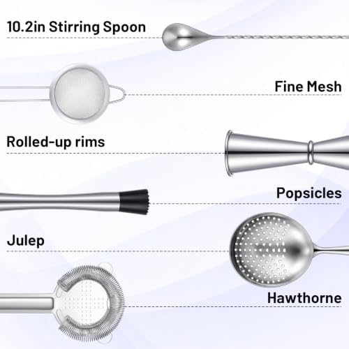 6 Pack Cocktail Strainer Set, Bar Tools Stainless Steel Includes