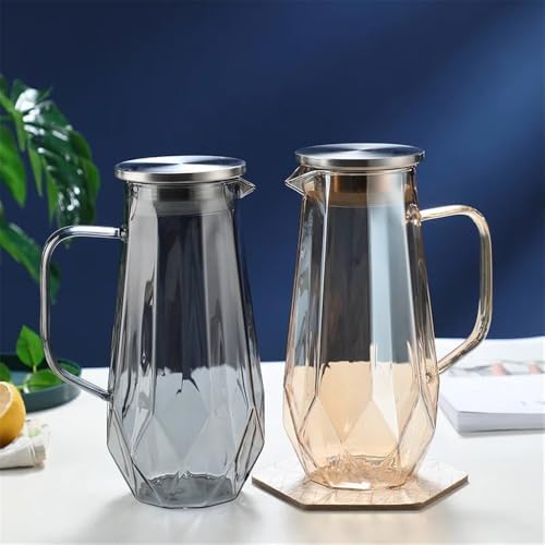 Drinking 1.4L Glass Water Pitcher with Lid Hot Cold Jug