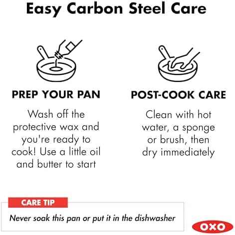 OXO Obsidian Pre-Seasoned Carbon Steel, 10" Crepe and Pancake Griddle