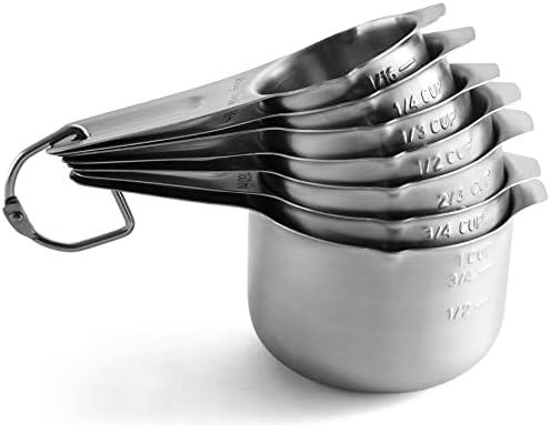 Spring Chef Stainless Steel Measuring Cups Set of 7 with Pour Spout