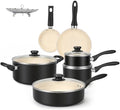 Amazon Basics 11-Piece Ceramic Non-Stick Pots and Pans Set, Dishwasher