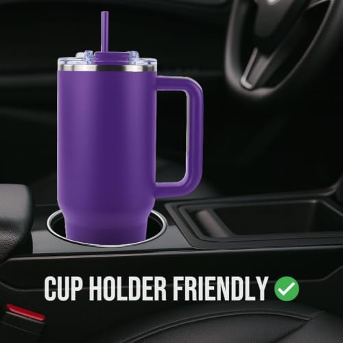 Hogg Big Swig 40oz Tumbler with Handle and Straw - Purple, 40 oz