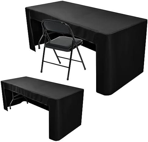 Black Tablecloths For 6 ft Rectangle Table With Open Back for Vendor