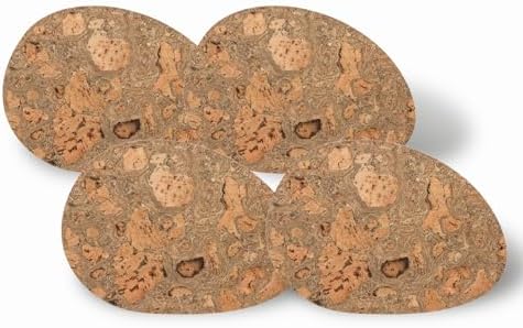 Casafina 16.75" x 12.25" Set of 4 Egg Shape Placemats - Cork