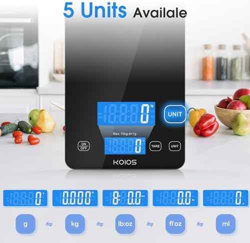 KOIOS Food Scale, 33lb/15Kg Digital Kitchen Scale for Food Ounces and