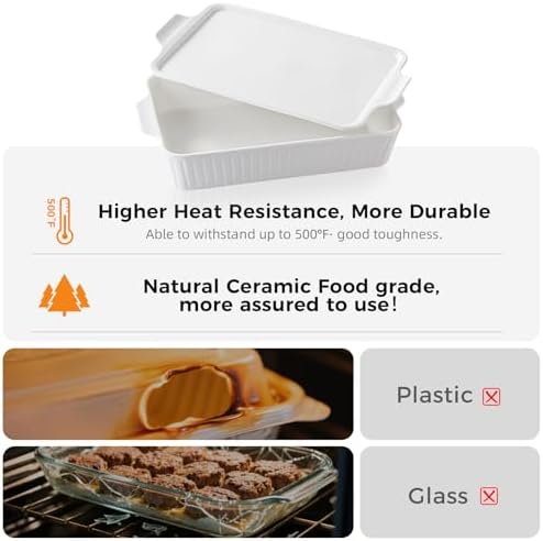Dizada 5.2 Qt Casserole Dish with Lid, 9 x 13 Inch
