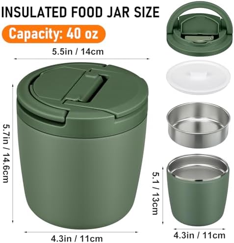 wiwens 40oz Insulated Lunch Containers for Adults Soup Thermo for Hot