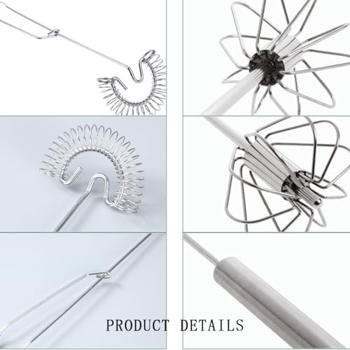 3 Pack Stainless Steel Egg Whisk Versatile Easy Whisk Hand Push Rotary