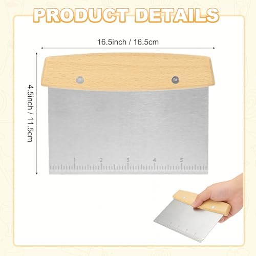 M METERXITY Multipurpose Bench Scraper, 6.5 Inch Stainless Steel Dough