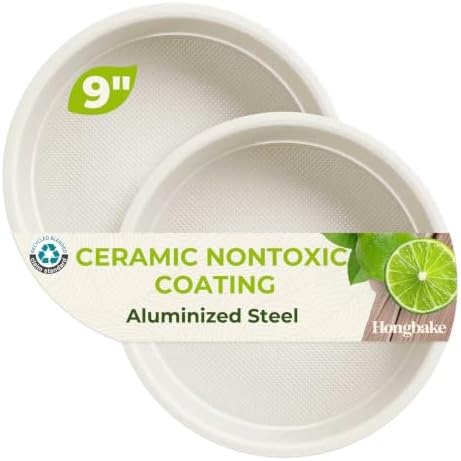 Aluminized Steel Round Cake Pans Set of 2, with Ceramic Nontoxic