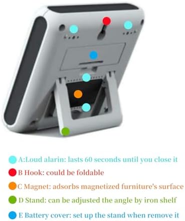 Magnetic Digital Kitchen Clock Timer, 3.34x2.83 Inches