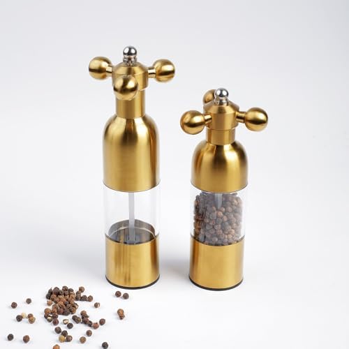 Gold Salt and Pepper Manual Grinder Set, 2PCS