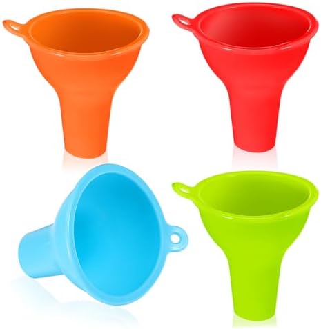 ElevateTech 4Pcs Funnels for Kitchen Use Filling Bottles Silicone