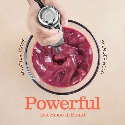 Powerful Immersion Blender, Electric Hand Blender 500 Watt with Turbo