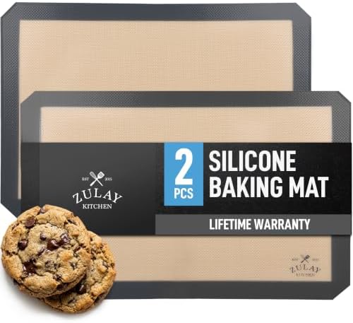 Zulay Kitchen Silicone Baking Mat, 2 Pack, 16.5" x 11.6"