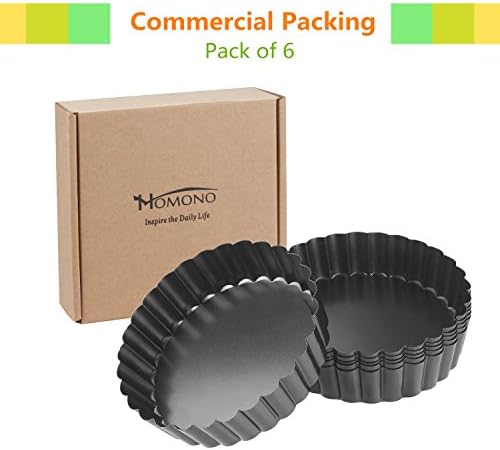 Quiche Pans, Homono Commercial Grade Non Stick Removable Bottom 5 Inch