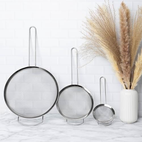 Fox Run Fine Mesh Strainer Set, Set of 3 Stainless Steel Kitchen