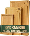 3 Piece Bamboo Cutting Board Set, Cutting Boards For Kitchen