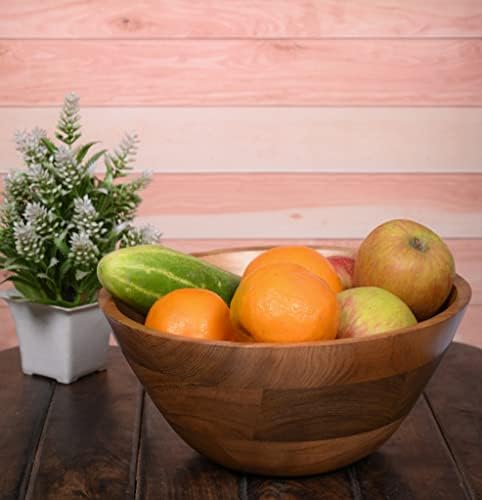 Samhita Acacia Wood Salad Bowl, Perfect for Salad, Vegetables Salad