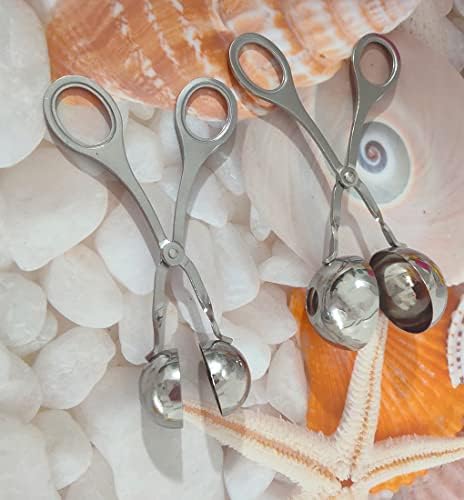Stainless Steel Meat Ballers Tongs, Nonstick Meatball Scoop Ice Cream