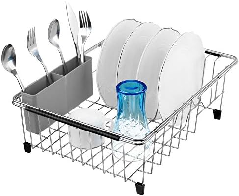 iPEGTOP Cutlery Utensil Silverware Drying Rack Basket Holder with