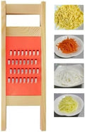 Korean Carrot Grater, Wooden Vegetable Grater with Hand Guard, 4mm