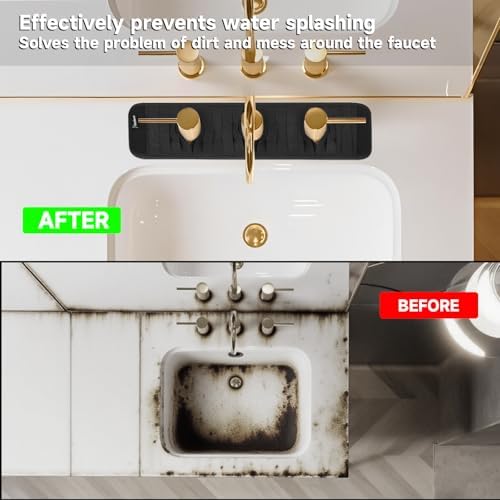 Faucet Mat for Bathroom Sink - Easy to Clean, Anti-Slip Splash Guard