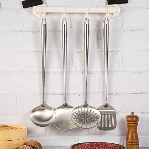 17′′ Wok Utensils - Wok Spatula and Ladle, Skimmer Spoon, Slotted