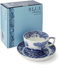 Portmeirion Spode Blue Italian Teacup and Saucer, 20-ounce Capacity
