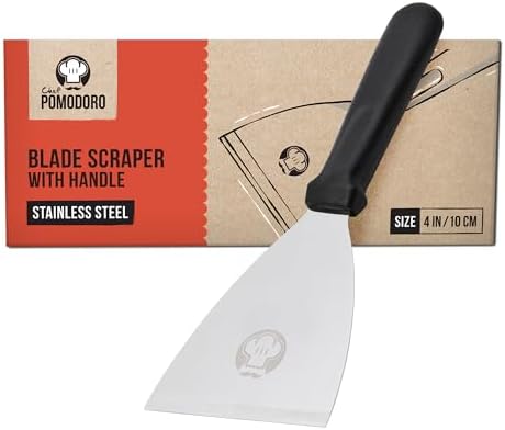 Chef Pomodoro Stainless Steel Bench Scraper, Pizza Dough Cutter