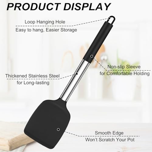 TeamFar Kitchen Utensils, 4 PCS Silicone Cooking Utensils Spatula