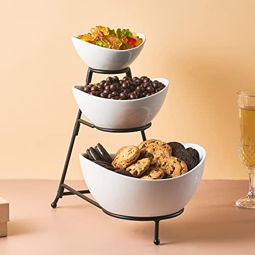 LYEOBOH 3 Tier Serving Bowls Set Serving Dishes with Stand for