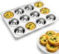 12-Cup Muffin Pan, Stainless Steel Cupcake Pan for Baking, 1-Pack