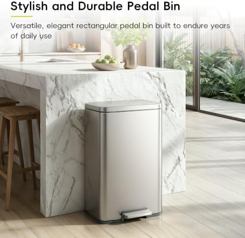 EKO Madison 13.2 Gal Stainless Steel Step Trash Can
