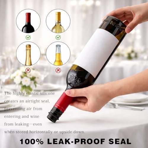 15-Pieces Vacuum Wine Stoppers Set, Silicone Reusable Bottle Sealers
