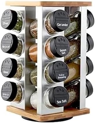 Kamenstein 16 Jar Warner Revolving Countertop Spice Rack Organizer