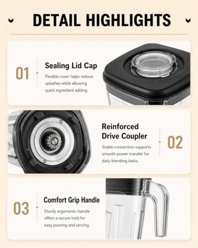 2200W Professional Countertop Blender, 2L Jar