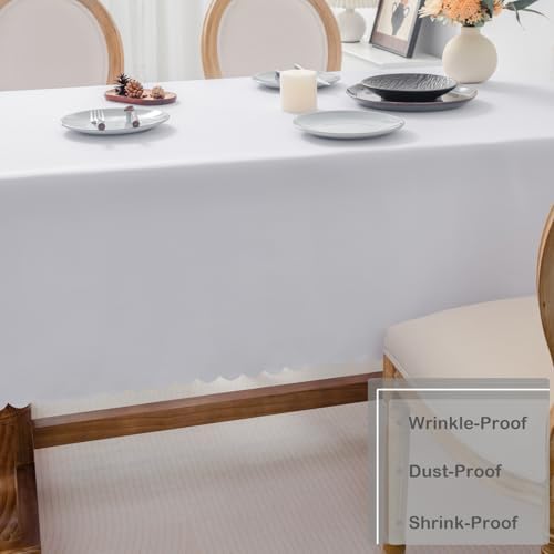 Oval White Tablecloth 60 x 84 Inch