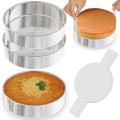 7 Inch Round Cake Pans, 3PCS Stainless Steel Cake Pan &100 Parchment