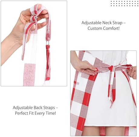 Encasa XO Cotton Kitchen Aprons for Women & Men with Pocket & Towel