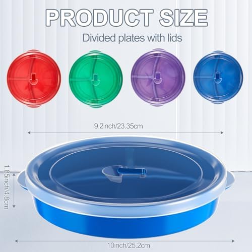Hushee 4 Pcs Microwave Food Storage Containers, Round, Multicolor