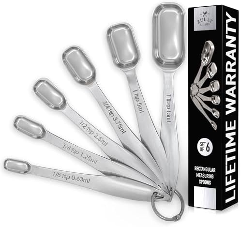 Zulay Measuring Spoons Set - 6 Piece Stainless Steel Measuring Spoons